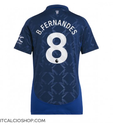 Manchester United Bruno Fernandes #8 Seconda Maglia Femmina 2024-25 Manica Corta